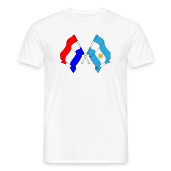 Flag of the Netherlands and flag Argentina - Men's T-Shirt - white - Front - AI Model Male 178 dark (178cm)