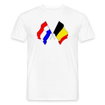 Flagge der Niederlande und Flagge Belgiens - Männer T-Shirt - Weiß - Vorne - AI Model Male 178 dark (178cm)