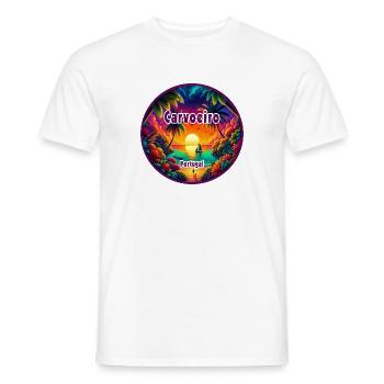 Carvoeiro Portugal Algarve coucher de soleil - T-shirt homme - blanc - Devant - AI Model Male 178 dark (178cm)