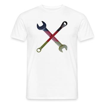 Deutsche Flaggenwerkzeug Kreuz - Männer T-Shirt - Weiß - Vorne - AI Model Male 178 dark (178cm)