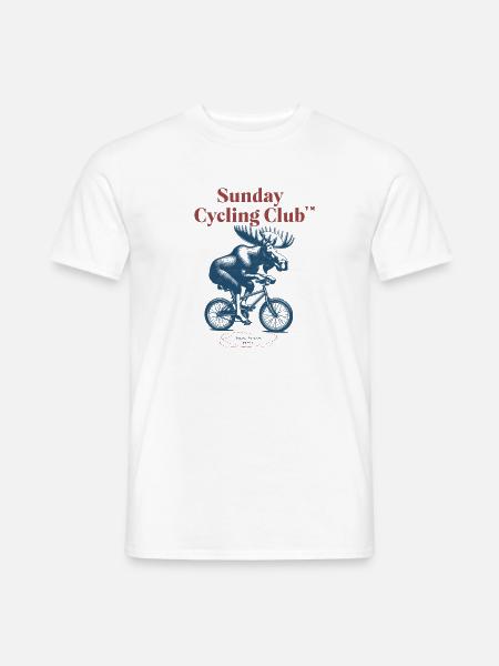 Sunday Cycling Club Elch - Männer T-Shirt - Weiß