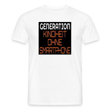GENERATION KINDHEIT OHNE SMARTPHONE - Männer T-Shirt - Weiß - Vorne - AI Model Male 178 dark (178cm)