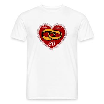 Pearl Wedding , 30 Years of Marriage (25) - Men's T-Shirt - white - Front - AI Model Male 178 dark (178cm)