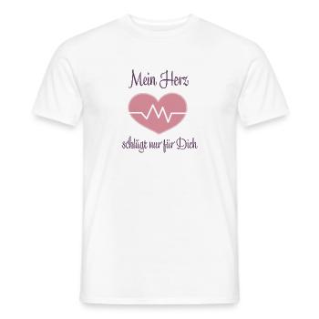 Mein Herz schlägt nur für Dich - Männer T-Shirt - Weiß - Vorne - AI Model Male 178 dark (178cm)