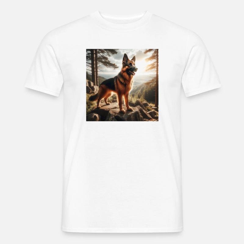 Deutscher Schäferhund Kunst - Männer T-Shirt - Weiß