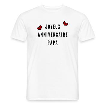 HAPPY BIRTHDAY DAD - Men's T-Shirt - white - Front - AI Model Male 178 dark (178cm)