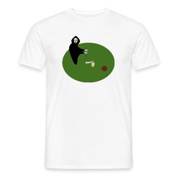 grim reaper Skull golf Gothic Fantasy Art - Men's T-Shirt - white - Front - AI Model Male 178 dark (178cm)