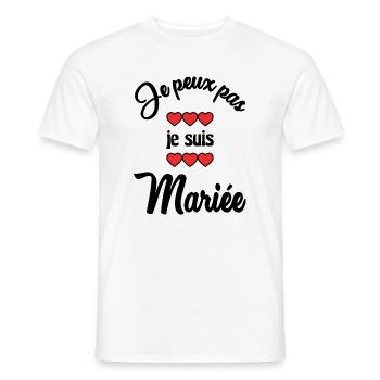 ICH KANN NICHT, ICH BIN VERHEIRATET - Männer T-Shirt - Weiß - Vorne - AI Model Male 178 dark (178cm)