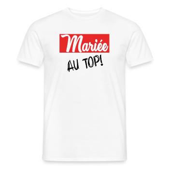 FUTURE MARIEE. EVJF. MARIEE. TEAM - T-shirt homme - blanc - Devant - AI Model Male 178 dark (178cm)