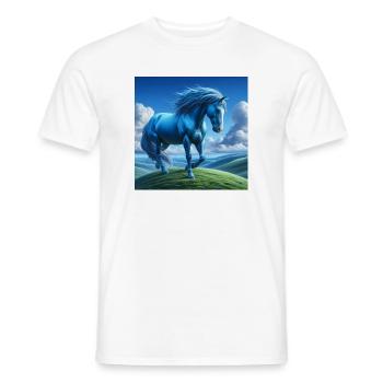 Blaues Pferd - Männer T-Shirt - Weiß - Vorne - AI Model Male 178 dark (178cm)