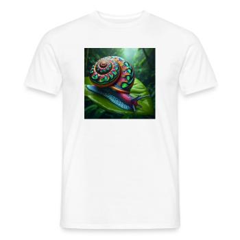 Escargot multicolore - T-shirt homme - blanc - Devant - AI Model Male 178 dark (178cm)
