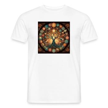 Colorful Tree of Life - Men's T-Shirt - white - Front - AI Model Male 178 dark (178cm)