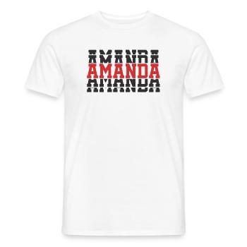 Amanda T-Shirt T-Shirt Geschenkidee gestapelter Text - Männer T-Shirt - Weiß - Vorne - AI Model Male 178 dark (178cm)