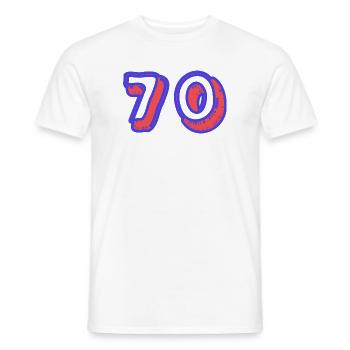 70. 70 YEARS. 70TH ANNIVERSARY. 70TH ANNIVERSARY. - Men's T-Shirt - white - Front - AI Model Male 178 dark (178cm)