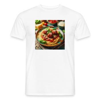 Spaghetti à la viande - T-shirt homme - blanc - Devant - AI Model Male 178 dark (178cm)