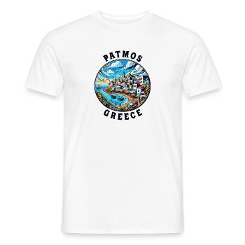 Patmos Griechenland Urlaub Ägäisches Meer Bucht - Männer T-Shirt - Weiß - Vorne - AI Model Male 178 dark (178cm)