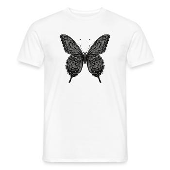 Black and White Butterfly Art - Men's T-Shirt - white - Front - AI Model Male 178 dark (178cm)