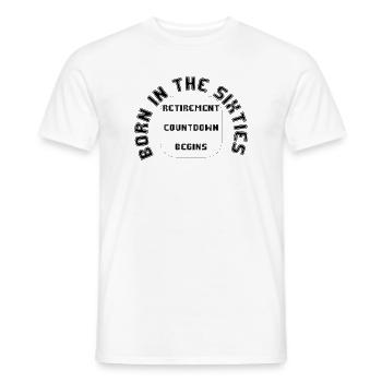 Né dans les années soixante, Retraite, Retraite - T-shirt homme - blanc - Devant - AI Model Male 178 dark (178cm)