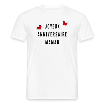 JOYEUX ANNIVERSAIRE MAMAN - T-shirt homme - blanc - Devant - AI Model Male 178 dark (178cm)
