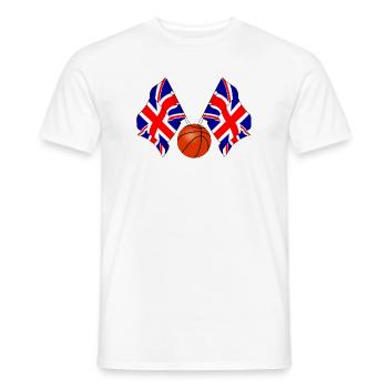 Zwei gekreuzte Großbritannien-Flaggen, Basketball - Männer T-Shirt - Weiß - Vorne - AI Model Male 178 dark (178cm)