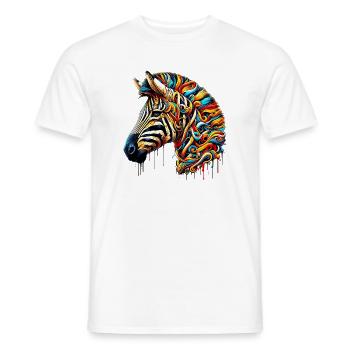 Zèbre - T-shirt homme - blanc - Devant - AI Model Male 178 dark (178cm)