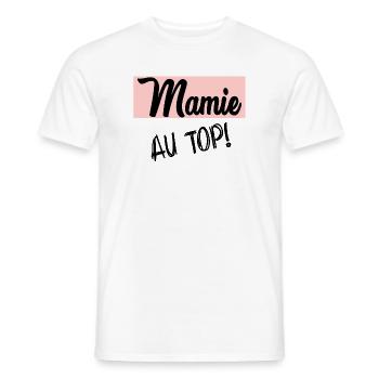 MAMIE - T-shirt homme - blanc - Devant - AI Model Male 178 dark (178cm)