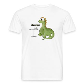 Dinosaurier Wortspielerei - Männer T-Shirt - Weiß - Vorne - AI Model Male 178 dark (178cm)