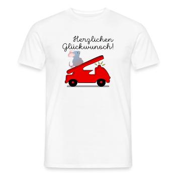 KINDERGEBURTSTAG FEUERWEHRAUTO - Männer T-Shirt - Weiß - Vorne - AI Model Male 178 dark (178cm)