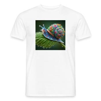 Blühende Schnecke - Männer T-Shirt - Weiß - Vorne - AI Model Male 178 dark (178cm)