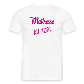 GELIEBTE. VIELEN DANK. DANKE, HERRIN - Männer T-Shirt - Weiß - Vorne - AI Model Male 178 dark (178cm)