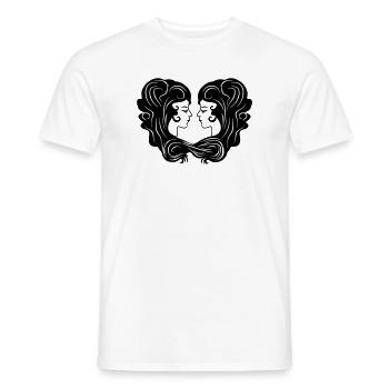 Signe du zodiaque image de signe Gémeaux - T-shirt homme - blanc - Devant - AI Model Male 178 dark (178cm)