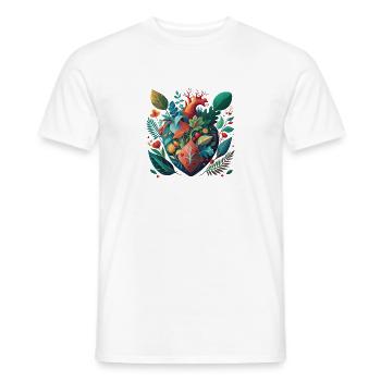 Rainbow Botanical Heart - Men's T-Shirt - white - Front - AI Model Male 178 dark (178cm)