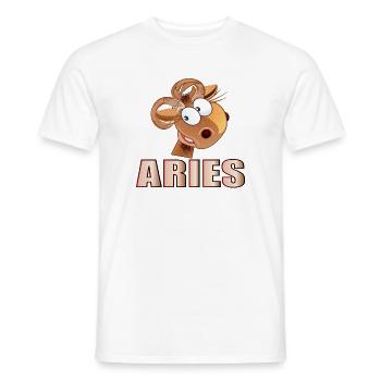 SIGNE DU ZODIAQUE BÉLIER MARS AVRIL - T-shirt homme - blanc - Devant - AI Model Male 178 dark (178cm)