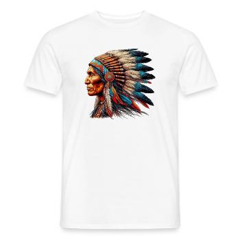 Amérindien Peau rouge d’Amérique - T-shirt homme - blanc - Devant - AI Model Male 178 dark (178cm)