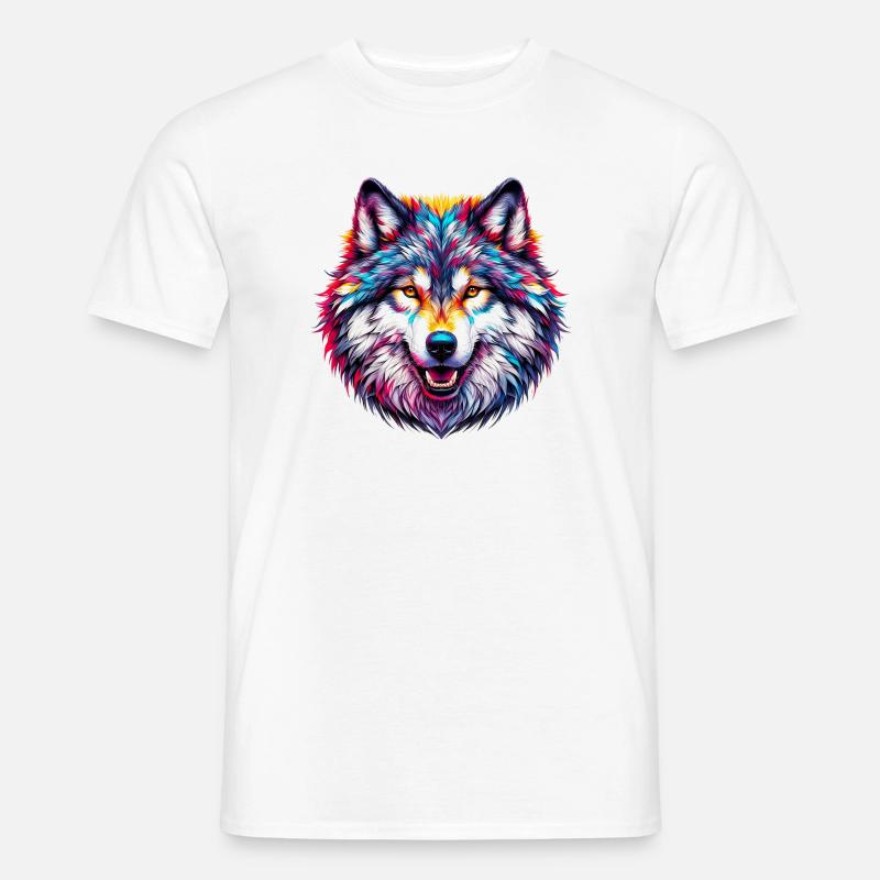 Wolf - Männer T-Shirt - Weiß
