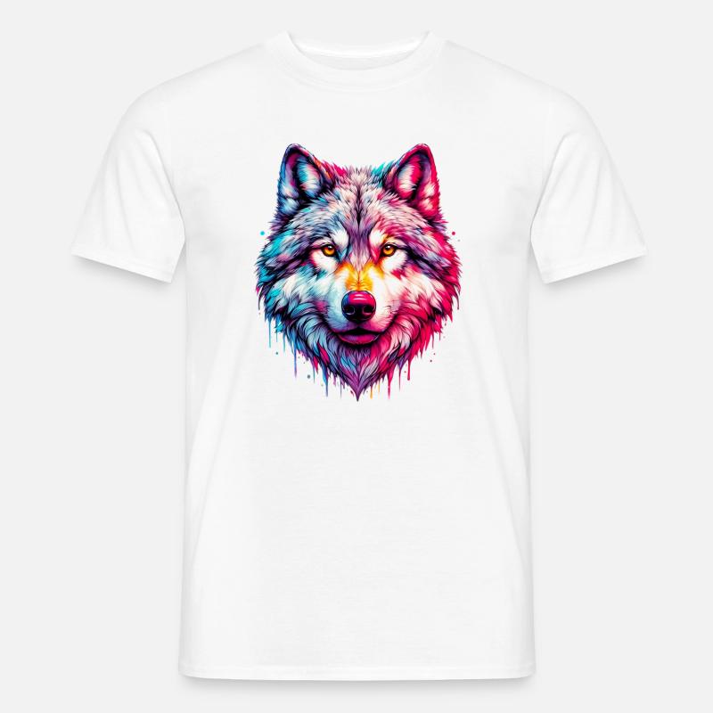 Wolf - Männer T-Shirt - Weiß