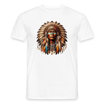 Amérindien Peau rouge d’Amérique - T-shirt homme - blanc - Devant - AI Model Male 178 dark (178cm)