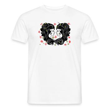 Signe du zodiaque signe étoile logo Gémeaux - T-shirt homme - blanc - Devant - AI Model Male 178 dark (178cm)
