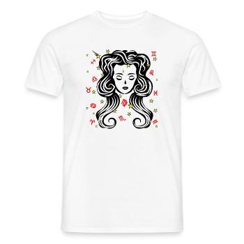 Signe du zodiaque signe étoile logo Vierge - T-shirt homme - blanc - Devant - AI Model Male 178 dark (178cm)