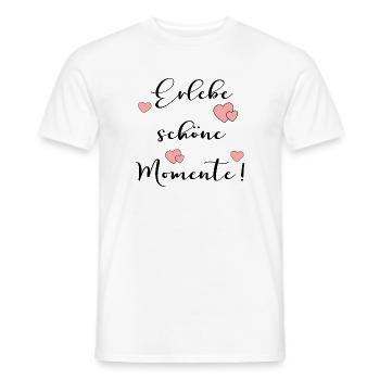 Erlebe schöne Momente - Männer T-Shirt - Weiß - Vorne - AI Model Male 178 dark (178cm)