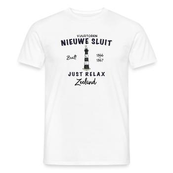 Zeeland Netherlands Nieuwe Sluit Lighthouse - Men's T-Shirt - white - Front - AI Model Male 178 dark (178cm)