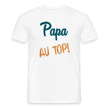 HAPPY FATHER'S DAY. DAD. FATHER'S DAY. FATHER. GOOD - Men's T-Shirt - white - Front - AI Model Male 178 dark (178cm)