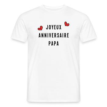 HAPPY BIRTHDAY DAD - Men's T-Shirt - white - Front - AI Model Male 178 dark (178cm)