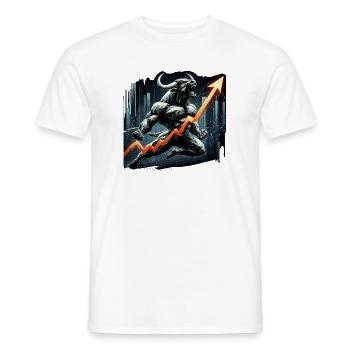 Finance Actions Taureau Wall Street Cadeau - T-shirt homme - blanc - Devant - AI Model Male 178 dark (178cm)