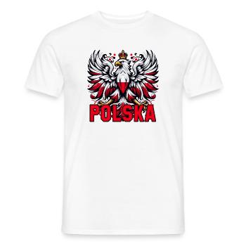 Polen Polska polnisch rot weiß Geschenk - Männer T-Shirt - Weiß - Vorne - AI Model Male 178 dark (178cm)