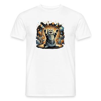 Britisch Kurzhaar Katze BKH Party Geschenk - Männer T-Shirt - Weiß - Vorne - AI Model Male 178 dark (178cm)
