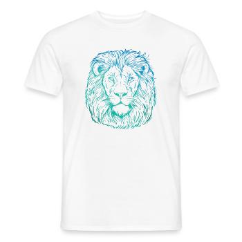 Lion Portrait - Men's T-Shirt - white - Front - AI Model Male 178 dark (178cm)