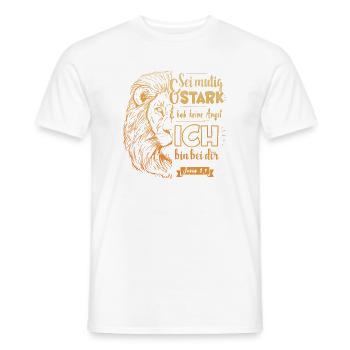 Joshua 1:9 - Be brave and strong - Men's T-Shirt - white - Front - AI Model Male 178 dark (178cm)