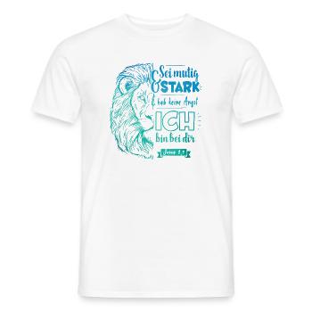 Joshua 1:9 - Be brave and strong - Men's T-Shirt - white - Front - AI Model Male 178 dark (178cm)
