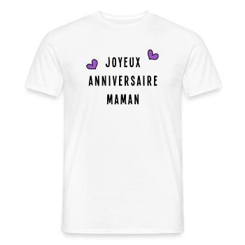 HAPPY BIRTHDAY MOM. HAPPY BIRTHDAY - Men's T-Shirt - white - Front - AI Model Male 178 dark (178cm)
